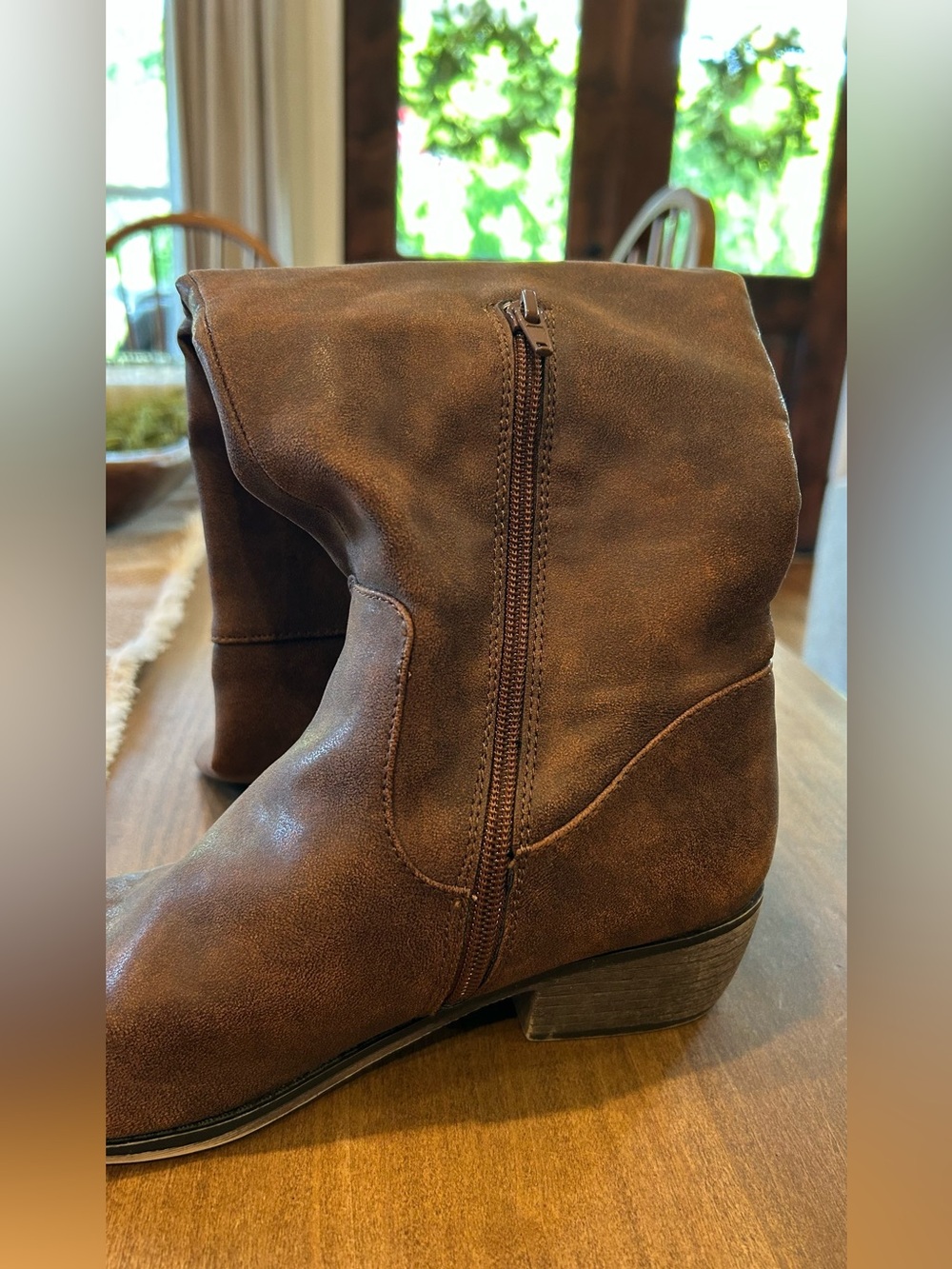 Rampage Brown Over-the-Knee Faux Leather Boots - Picture 5 of 6